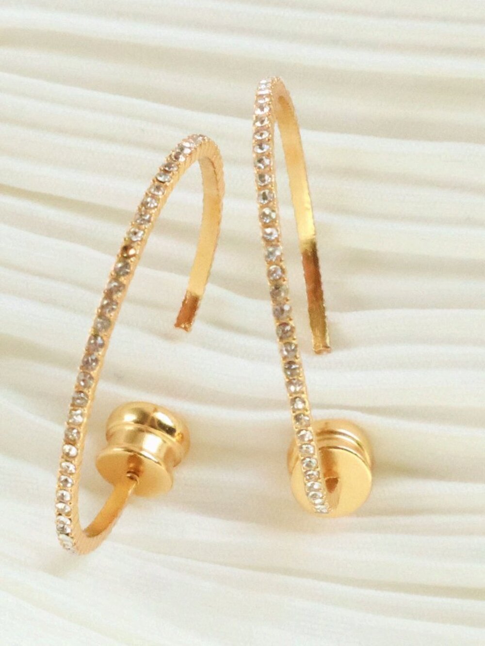 Windsor Gold Cubic Zirconia Medium Hoop Earrings by Julie Vos